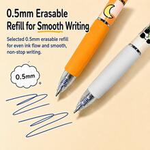 1/6pcs Panda Erasable Gel Pens,0.5Mm Blue Ink Pen Quick-Dry S With Self-Contained Rubber Eraser,Back To School Supplies - Multicolor - View 5