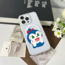 ドラミ アニメキャラクター ボールヘッド 赤いリボン 青い服ケース,プレゼント用・自分用両方に大活躍！,感あふれるキュートスマホケース - クリア - チェックする 4