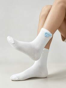 1/5 Pairs Summer Thin Minimalist 3D Wing Design Mid-Calf Socks - Multicolor - View 4