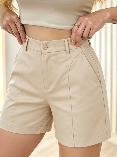 1pc Women's High Waist Loose Casual Shorts For Summer, Versatile For Outdoor, Commuting And Outdoor Activities Sports