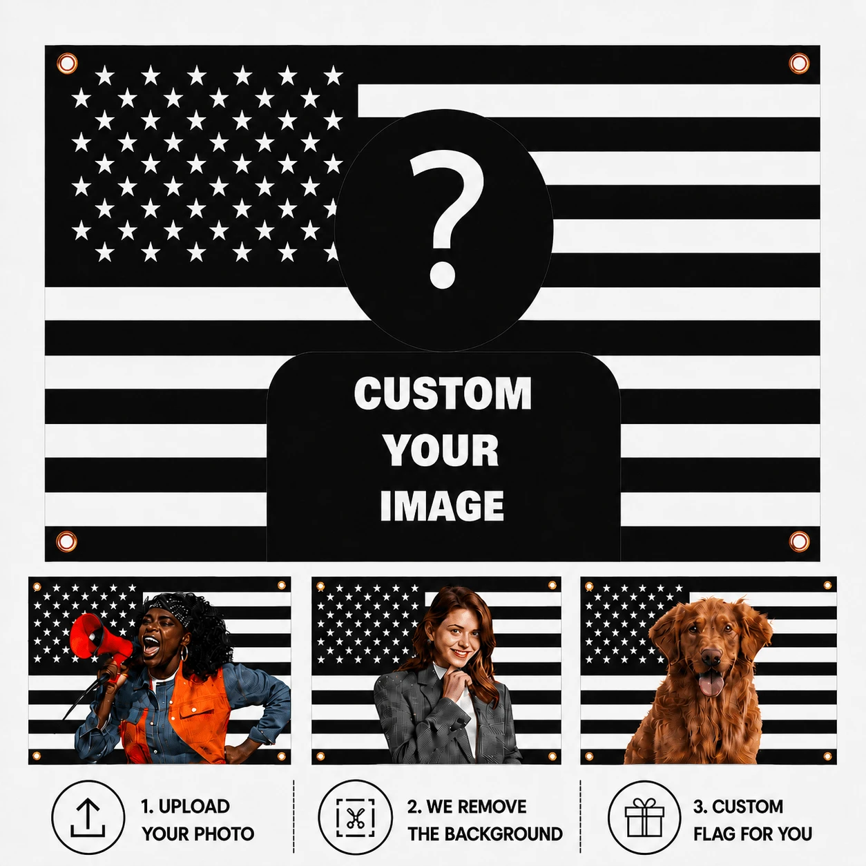 1pc Custom Flag Personalized Flag Custom Outdoors Flag Add Your Own Image/Text Home Indoor Outdoor Flag Ornamental Modern Custom, Personalized, Unique Ideal Gifts For Him Her, Boyfriend, Girlfriend, Dad, Mom, Family, Friends, Pets For Anniversaries, - Multicolor 2 - View 1
