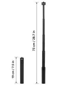 73cm Aluminum Alloy Extension Pole For Gimbal Stabilizer, Telescopic Handheld Rod With 1/4" Screw Mount, Lightweight Camera Selfie Stick Adapter For Vlogging, Filming, Travel Recording And Outdoor Shooting - View 2