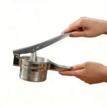 1 buah Penghancur Kentang Manual Gagang Kayu Panjang dari Baja Tahan Karat, Tahan Karat & Mudah Dibersihkan, Desain Pegangan Kayu Ergonomis Anti Selip yang Hemat Tenaga, Aksesori Peralatan Masak Ringan dan Tahan Lama untuk Persiapan Makanan Rumahan Sehari-hari - MultiWarna - View 10