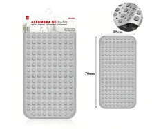 HOMYGO Non-Slip Bath Mat 38x70cm, PVC, Colors White/Grey/Blue/Brown, Suction Cup Shower Mat For Bathtub And Shower, Antibacterial And Easy To Clean - Grey - View 3