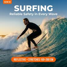 SUP Board Leash Coil Safety Cord Adjustable 150-250CM Surfboard Ankle Leash With Reflective Thread & Neoprene Cuff Waterproof Paddleboard Accessory - Multicolor - View 2