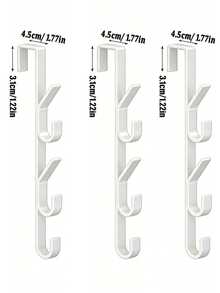 2/3/5/7 Hooks Over Door Hook, Coat Hook, Towel Hook Storage Rack, Used After Shower To Hang Towels, Clothes, Hats, Bathroom, Closet, Used To Hang Coats, Clothes, Backpacks, Hats, Wallets, Metal Towel Rack - White - View 22