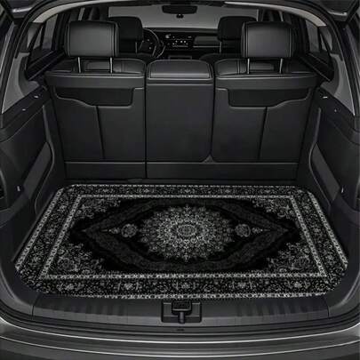1件/4件組汽車腳踏墊與後車廂墊，多種尺寸可選，汽車內裝地板墊，汽車保護墊，聚酯纖維材質，復古風格，適用於卡車/轎車/越野車，節日與朋友的理想禮物，復活節裝飾，時尚內裝保護
