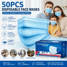 50pcs, Boxed, Easy To Carry, 3-Layer Mask, Blue And Pink, Individually Packaged, Disposable Mask, Suitable For Daily Travel, Parties And Dinners, Dealing With Strong Winds And Dust, Value-For-Money Suit, Pink Mask Buy Three Boxes And Get One Free. - Blue 50pcs - View 5