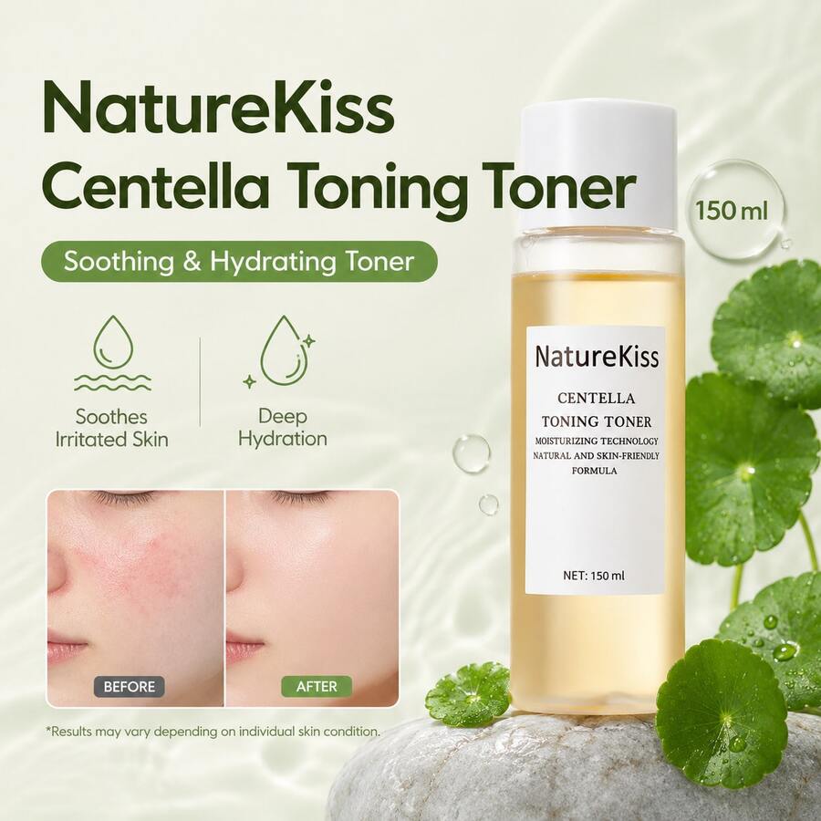 NatureKiss积雪草舒缓爽肤水150ml,镇静修护,收缩毛孔,保湿滋润,促进吸收,适合敏感肌肤 - NatureKiss 積雪草調理爽膚水 - 查看 1
