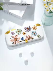 New Switch 2 (2025) Game Console Accessories, 1pc Fresh Linear Floral Pattern Protective Case, Compatible With Switch 2, Switch NS/Switch OLED/Lite, Switch Game Console Accessories, Storage Bag, Switch Protective Case, Romantic Gift For Switch Players - Multicolor - View 3