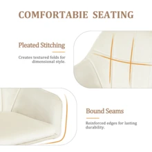 Goeurvant Modern Grid-Stitched Upholstered 360° Swivel Dining Chairs With Armrests And Removable Cushion For Dining Room, Living Room, Office - Set Of 2 / Set Of 4 / Set Of 6 - Cream - Apricot - View 7