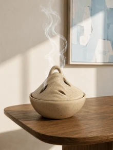 1pc Mountain Landscape Incense Burner, Deep Green Zen Decor, Nature-Inspired Aromatherapy Accent, Meditation Ornament, Sculptural Home Decor, Suitable For Living Room, Bedroom, Desk - Multicolor - View 7