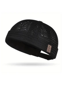 1pc Men's Spring/Summer Thin Breathable Large Mesh Cap, Flat Cap, Sun Protection Sports Fishing Hat, No-Top Baseball Cap - Multicolor - View 3