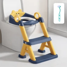 LOVEWE Unisex Toddler Potty Training Toilet, 2-In-1 Design With Step Stool, Soft Seat Pad & Splash Guard, Anti-Slip Structure, Perfect Holiday Gift For Kids - Blue - View 11