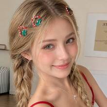 4pcs/Set Strawberry Hair Clips For Women, Cute Fruit Polka Dot BB Clips, Sweet Girl Hair Accessories, Y2K Cartoon Side Clips, Bangs Clips, Side Clips, Versatile Hair Pins For Daily Commute And Photos,Hair Slide - Multicolor - View 1