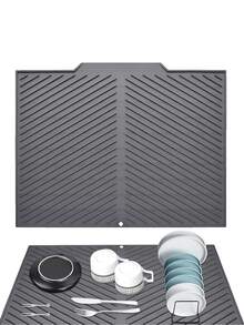 Foldable Kitchen Dish Drying Mat, Large Dish Drying Mat, Dry Bowl Mat, Sink Non-Slip Drying Mat, Heat-Resistant, Shock-Absorbing, Sound-Absorbing, Tabletop Heat-Resistant Mat, Foldable And Rollable For Easy Storage, Kitchen Essential, Kitchen Decor, Perfect Gift For Mother, Family, Women. Kitchen Gadget; Tabletop Accessory - Wide-format Multicolor - View 10