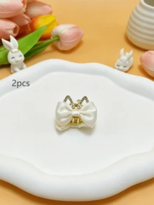 2件組公主皇冠髮夾，高端紅色蝴蝶結皇冠髮夾，優雅3D皇冠兒童髮飾 - 彩色 - 查看 15