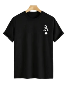 Manfinity Men's T-Shirt With Poker Print. - 黑色 - 查看 3