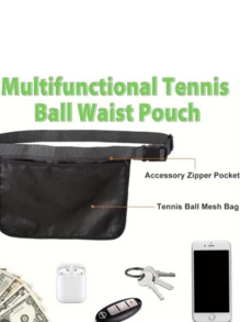 1pc Tennis Ball Bag Storage Pouch Pickleball Bag Portable Ball Waist Bag Tennis Ball Collector Bag Ball Storage Supplies - Multicolor - View 4