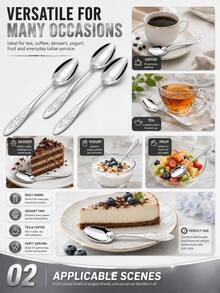 10Piece Stainless Steel Spoon Set - Long Handle Multi-Purpose Serving Spoons For Home Kitchen, Restaurant, Hotel & Daily Use,Dishwasher,Suitable For Home And Restaurant - Silver - View 4