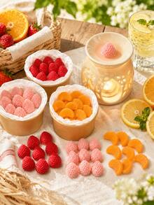 10pcs/Bucket Fruit Shaped Soy Wax Melts, Scented Wax Cubes For Wax Warmer And Candle Warmer Lamp, Strawberry Orange Style Home Fragrance, Summer Picnic Decor, Room Decor, Fall Decor, Birthday Gift, Summer Gift, Gifts For Women - B - View 4