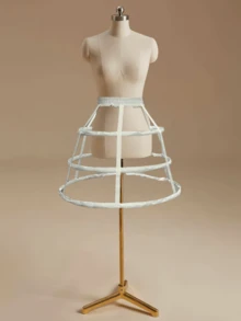 1件女款襯裙裙撐 黑白色四季涼爽短款蓬蓬裙 蘿莉塔襯裙 新娘婚紗襯裙 特大號超蓬 2-5鋼圈襯裙 雙面襯裙 4鋼圈十字襯裙 2鋼圈南瓜襯裙 3鋼圈桶裙 歐根紗邊襯裙 5鋼圈開衩襯裙 多層鏤空鋼骨架襯裙 巴洛克洛可可風 可調節襯裙 適用於婚禮宴會表演派對Cosplay - 白色 - 查看 13