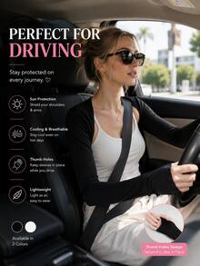 Shoulder Sleeve With Thumb Hole, Lightweight And Breathable, Suitable For Driving, Walking And Outdoor Activities - Multicolor - View 4