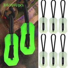 6pcs Luminous Zipper Pull Cords, Glow-In-The-Dark Zipper Puller Sets To Prevent Loss - Multicolor - View 1
