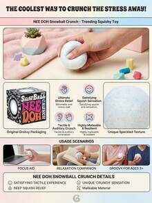 Đồ chơi bóp xả stress Needoh Snowball, khối fidget, bóng xả stress, đồ chơi squishy, bộ đồ chơi giáo dục DIY cho trẻ em, dễ thương và siêu chữa lành, giảm lo âu và căng thẳng, có thể nhào nặn và bóp tự do, kết cấu mềm mại tinh tế, bền và không biến dạng, giải tỏa cảm xúc và căng thẳng hiệu quả, phù hợp cho giờ giải lao của học sinh, làm việc tại văn phòng và xả stress, trò chơi tương tác, lựa chọn quà tặng nhỏ sáng tạo hàng đầu. (Hộp gửi ngẫu nhiên) - Nhiều màu - Xem 3