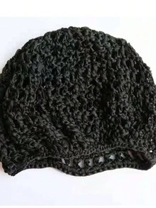 1pc Fashion Casual Versatile Solid Color Hollow Out Small Sequin Knit Beanie - Multicolor - View 3