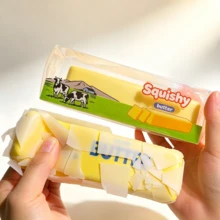 Crispy Shell Butter Stick Squishy Toy, Crunchy Sound Soft Squeeze Stress Relief Fingertip Toy, Cute Yellow Anti-Stress Hand Toy, Office Desk Relaxation Gift, Butter Squishy, Butter Squishy, Butter, Anti-Stress Toy, Squeeze, Squishy Toy, Squishy, Softest Squishy - Multicolor - View 7
