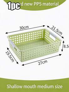 1 pieza Cesta de almacenamiento de plástico de gran capacidad color macaron, caja organizadora multifuncional para snacks y juguetes de escritorio, material PP con asa integrada, caja de almacenamiento apilable y minimalista que ahorra espacio, adecuada para el hogar, la cocina, el baño, el dormitorio y la oficina - Multicolor - Ver 15