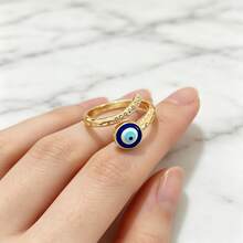 Süßer, cooler Stil verstellbarer offener Ring, vielseitiges Design für den täglichen Arbeitsweg, atmosphärisches Nischen-Geschenk, das Frieden symbolisiert - Gold - Übersicht 4