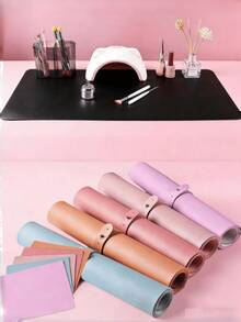 1pc S/M/L Nail Art Desk Mat, Double-Sided PU & Washable Flannel, Foldable Wrist Rest, Suitable For Nail Art & Mouse Pad, Waterproof Salon Mat. Office, Studio, Spa, Dorm. DIY Enthusiasts, Students, Gamers. Christmas, Birthday, Halloween, New Year's Gifts. - Multicolor - View 4