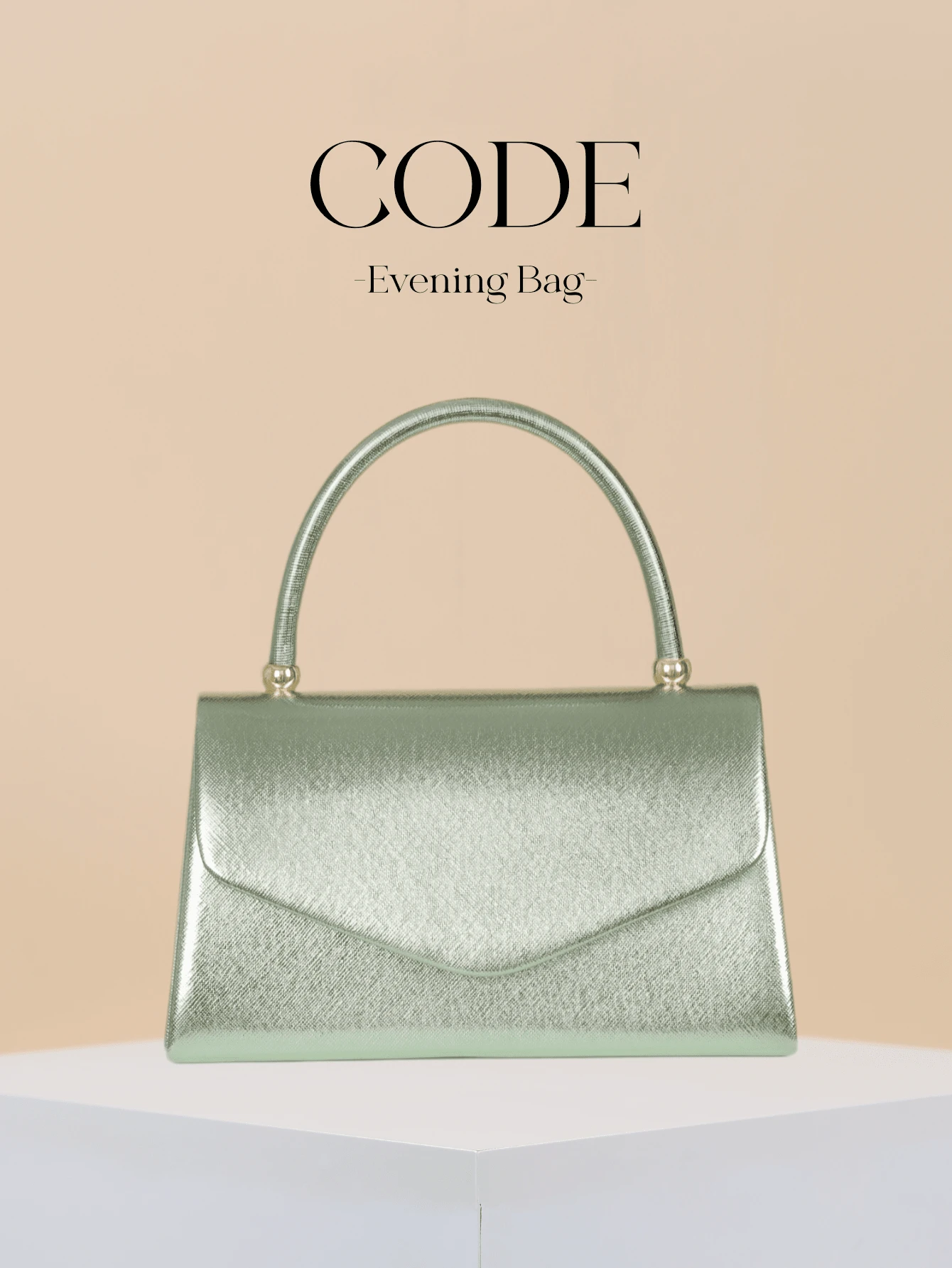 CODE 女款高級皮革翻蓋手提包 晚宴手拿包 開心果綠色 - 奢華金屬漆面正式晚宴包,適用於宴會、派對、舞會、生日 - 優雅手拿包,適用於正式穿著、派對、婚禮 - Limelight Green - 查看 1