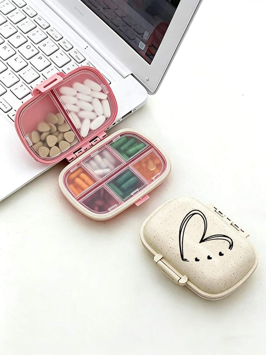 8-Compartment Large Capacity Transparent Plastic Pill Organizer Box - Portable Travel Pill Box With Divider Design - Moisture-Proof Suitable For Storing Tablets, Vitamins And Other Medications - Suitable For Home, Travel Or Outings - Easy To Clean Material - Ideal Pill, Vitamin And Supplement Storage Tool - Multicolor - View 1