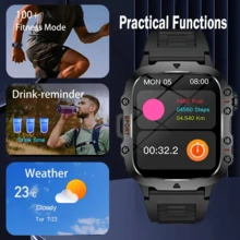 Nuevo Reloj Deportivo Inteligente Estilo Hombre 2026, Equipado con Luz LED, Llamadas Inalámbricas, Notificación de Mensajes, Modo Deportivo, Asistente de Voz, Notificación de Clima, Temporizador, Cronómetro y Otras Funciones, Reloj Inteligente para Hombre, Compatible con Android y Teléfonos Inteligentes. - Más colores - Ver 5