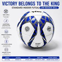 Vtur Football Professional Low Bounce Futsal Ball Size 4 – Hand Sewn Indoor Soccer Ball, Premium PU Leather, Enhanced Control & Durability For Training & Match Play Footballs . - Blue - View 4