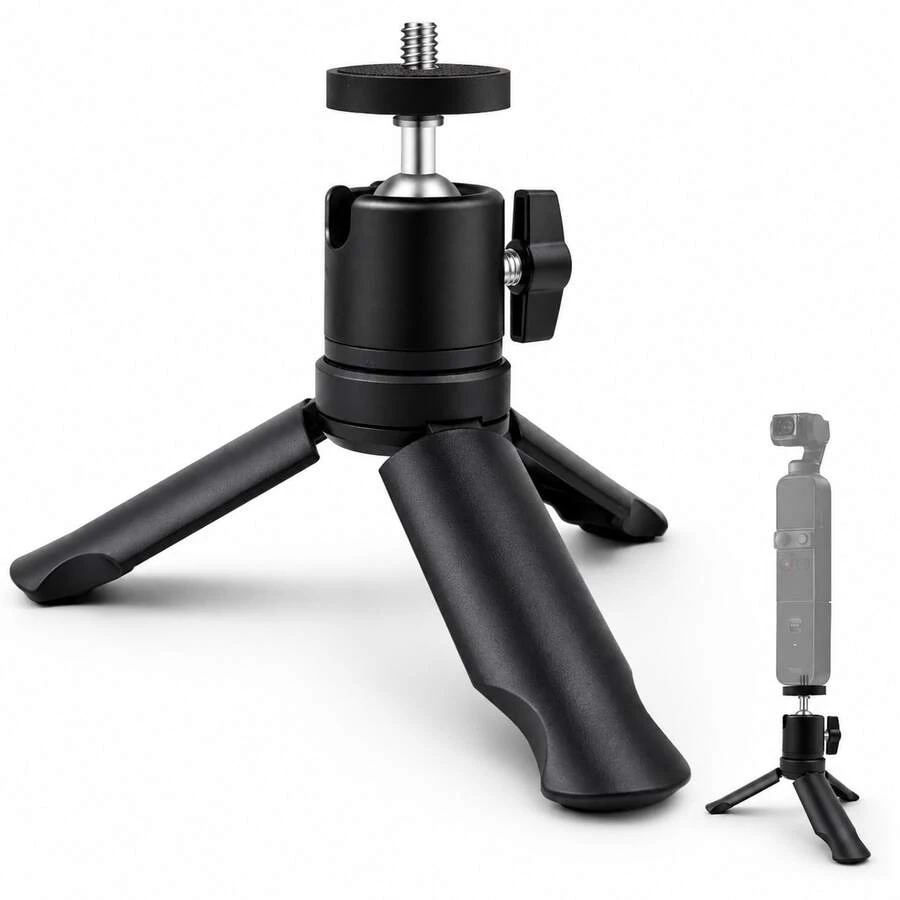 DJ Osmo Pocket 3/2 可折疊迷你三腳架,可攜式桌面相機支架,360°可調式雲台、1/4"-20螺絲接頭與防滑腳墊,適用於Vlog、旅行、拍照與錄影 - 查看 1