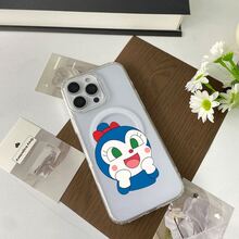 ドラミ アニメキャラクター ボールヘッド 赤いリボン 青い服ケース,プレゼント用・自分用両方に大活躍！,感あふれるキュートスマホケース - クリア - チェックする 5