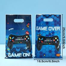 50 Stück Spielcontroller-Thema Party-Geschenktüten, zweifarbiges mechanisches Controller-Design, geeignet für Spielcontroller-Thema Party-Geschenktüten, Geburtstags-Party-Geschenktüten, Baby-Shower-Dekorationen, Party-Geschenke - Übersicht 4