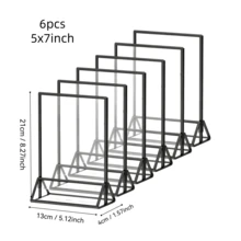 6個/4個 4x6/5x7 英吋壓克力告示牌架 - 雙面桌面相框，適用於婚禮桌號、餐廳菜單、聖誕照片、畢業、生日派對透明照片/價格/菜單展示架 - 多色 - 查看 12