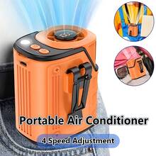 W&O Protable Cooling Neck Fan | Waist Fan | Desk Fan - 18000RPM Powerful Brushless Motor, Four Speed Adjustment, Large Capacity Ultra Long Rechargeable Battery, LED Light Power Display, LED Flashlight - Camping Gear And Equipment, Heat Relief - trái cam - Xem 4