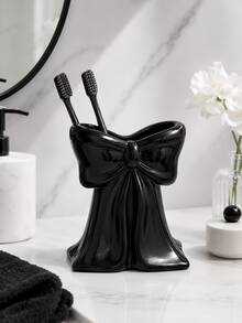Ins Style Bowknot Design Storage Rack, 3 Colors Available, Multi-Purpose For Toothbrush/Makeup Brush/Pen, Bathroom And Vanity Decor, Gift - Multicolor - View 3