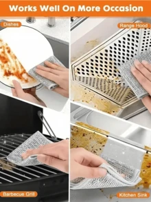30Pcs Magic Thickened Double Sided Steel Wire Cleaning Cloth, Anti-Scratch Metal Dish Rag For Pot Bowl Sink Stove Countertop, Reusable Kitchen Household Cleaning Tool - A - View 7