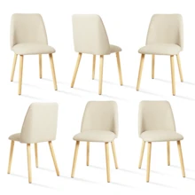 Goeurvant Modern Ergonomic Dining Chair With Curved Backrest - Set Of 2 / Set Of 4 / Set Of 6 - Apricot - View 13