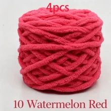 EDCUEBE7 1/4pcs Medium Thick Plush Yarn, 100G Premium Ice Yarn For Crochet Knitting, Suitable For Handmade Scarves, Bags, Slippers - Soft DIY, Multiple Colors Available - 100.0% Polyester - 100G Ice Strip Cable - View 37