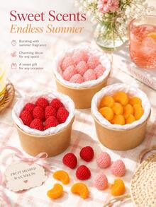 10pcs/Bucket Fruit Shaped Soy Wax Melts, Scented Wax Cubes For Wax Warmer And Candle Warmer Lamp, Strawberry Orange Style Home Fragrance, Summer Picnic Decor, Room Decor, Fall Decor, Birthday Gift, Summer Gift, Gifts For Women - B - View 3