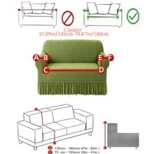 1PC Fleece Fabric Non-Slip Elastic Decorative Jacquard Sofa Cover, Carved Leaf Pattern, Pet-Proof, Anti-Dirt, Anti-Dust, Suitable For 1/2/3/4 Seater Sofa, All Seasons - Grass Green - View 12