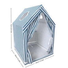 1pc Low Saturation Pet Tent House, Double Layer With Window Design, Wear-Resistant And Stain-Resistant, Suitable For Cats And Dogs All Seasons - one-size - View 2